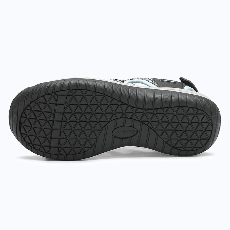 Dannto women's closed toe hiking sandals S2 black blue shown from the bottom