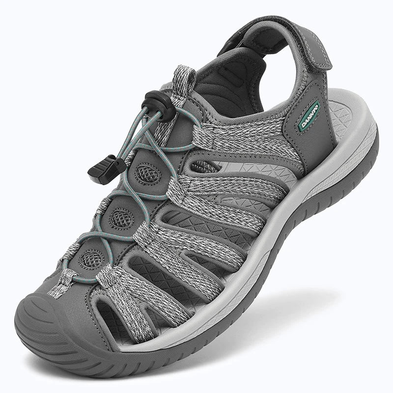 sandals S2 gray shown from a three quarter view