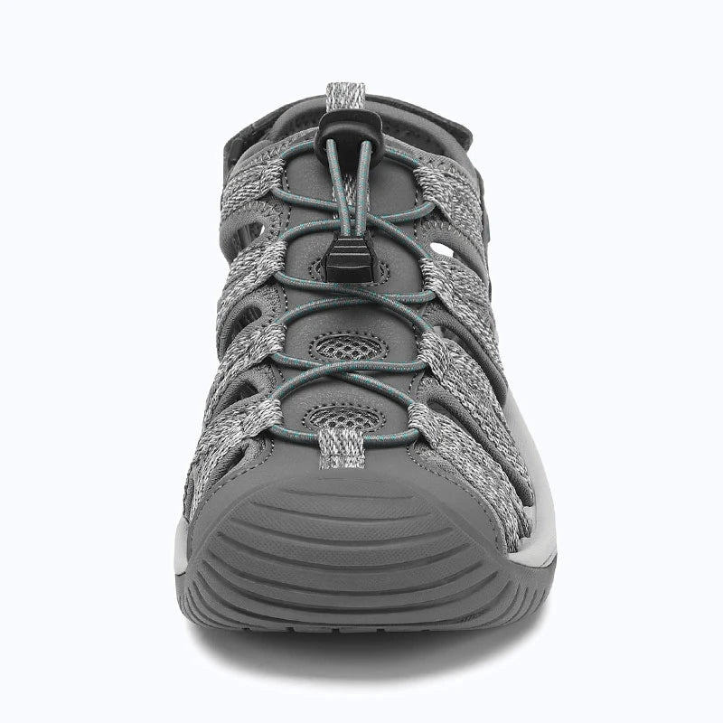 Dannto women's closed toe hiking sandals S2 gray shown from the front
