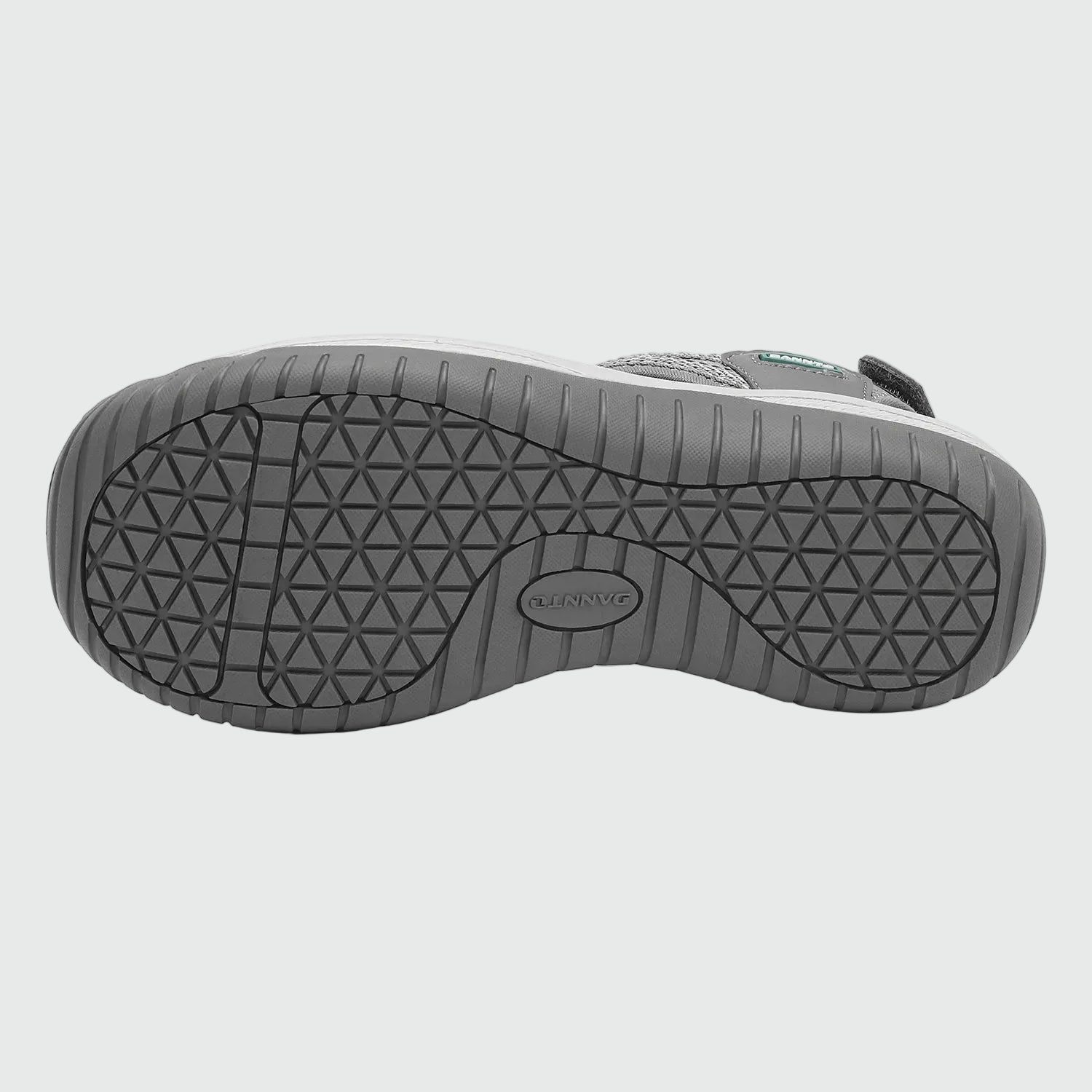 Sandali da trekking chiusi in punta da donna Dannto S2 grigi mostrati dal basso