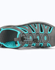 Dannto women's closed toe hiking sandals S2 gray green shown from the top