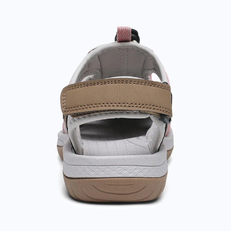 Dannto women's closed toe hiking sandals S2 khaki shown from the back