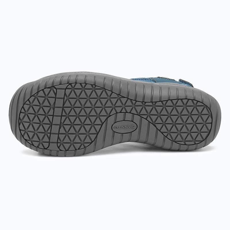 Dannto women's closed toe hiking sandals S2 navy blue shown from the bottom