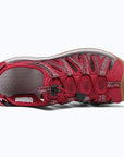 Dannto women's closed toe hiking sandals S2 red shown from the top