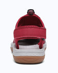 Dannto women's closed toe hiking sandals S2 red shown from the back