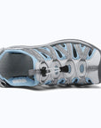 Dannto women's closed toe hiking sandals S2 white blue shown from the top
