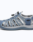 Dannto women's closed toe hiking sandals S2 blue shown from the side