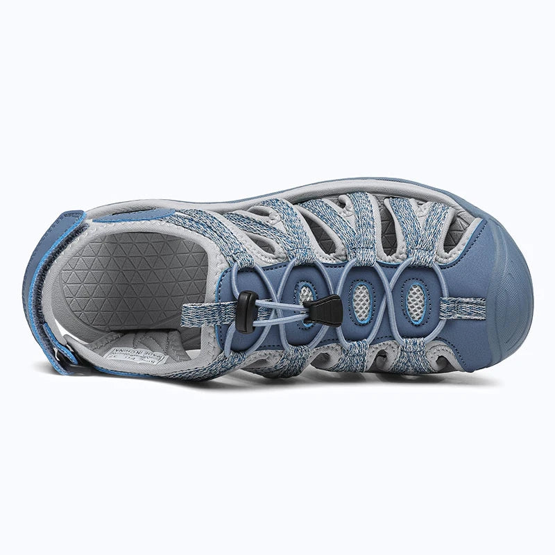Dannto women's closed toe hiking sandals S2 blue shown from the top