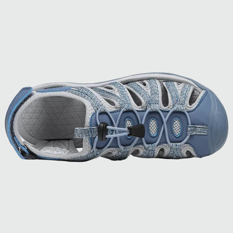 Dannto Damen-Wandersandalen mit geschlossener Zehenpartie, S2 blau, von oben dargestellt