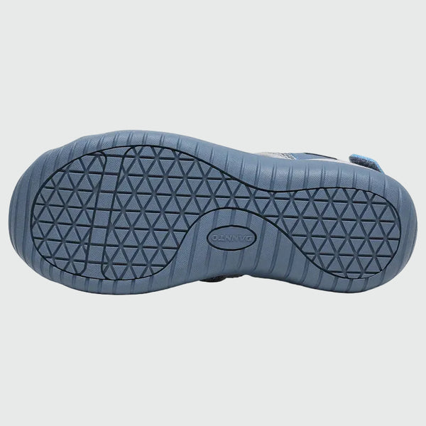 Sandali da trekking chiusi in punta da donna Dannto S2 blu mostrati dal basso