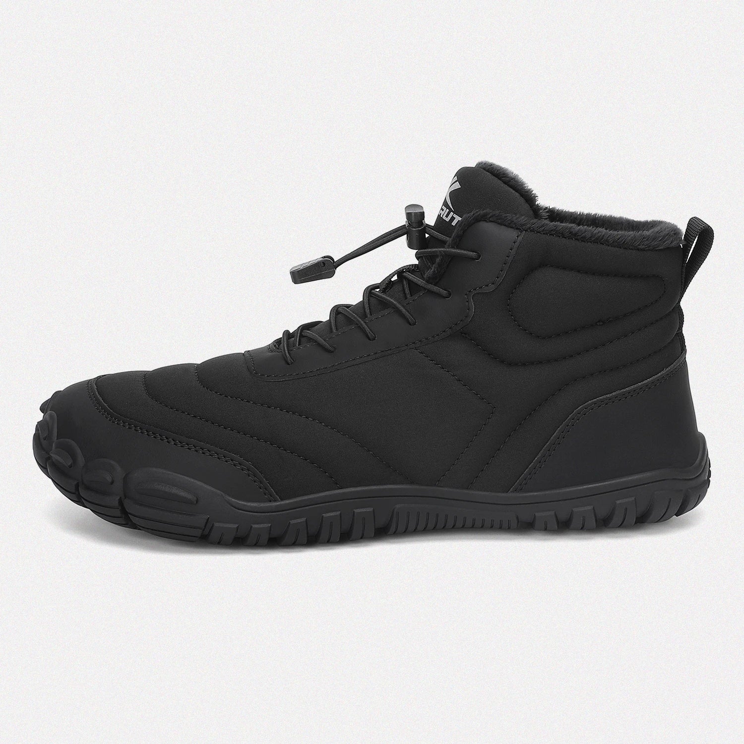 Dannto unisex‘s all black winter snow Boots shown from the side