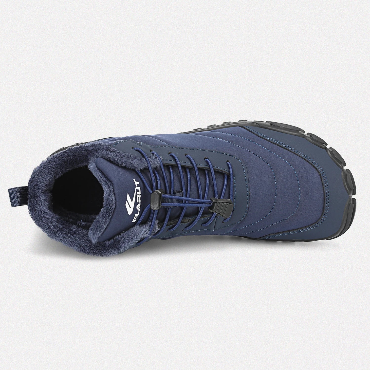 Dannto unisex‘s blue winter snow Boots shown from the top