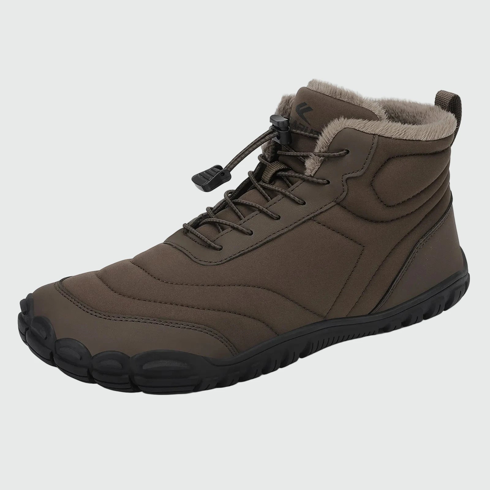 Dannto unisex‘s coffee winter snow Boots shown at a side angle