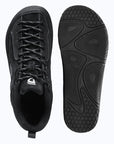 Dannto Veld I - Men's and Women's Wide Toe Box Barefoot Shoes black shown from top and outsole views