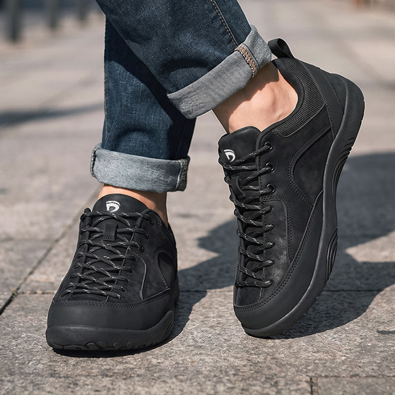 Dannto Veld I - Men's and Women's Wide Toe Box Barefoot Shoes black shown being worn while walking outdoors