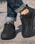 Dannto Veld I - Men's and Women's Wide Toe Box Barefoot Shoes black shown being worn while walking outdoors