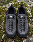 Dannto Veld I - Men's and Women's Wide Toe Box Barefoot Shoes khaki pair shown from above on moss-covered 