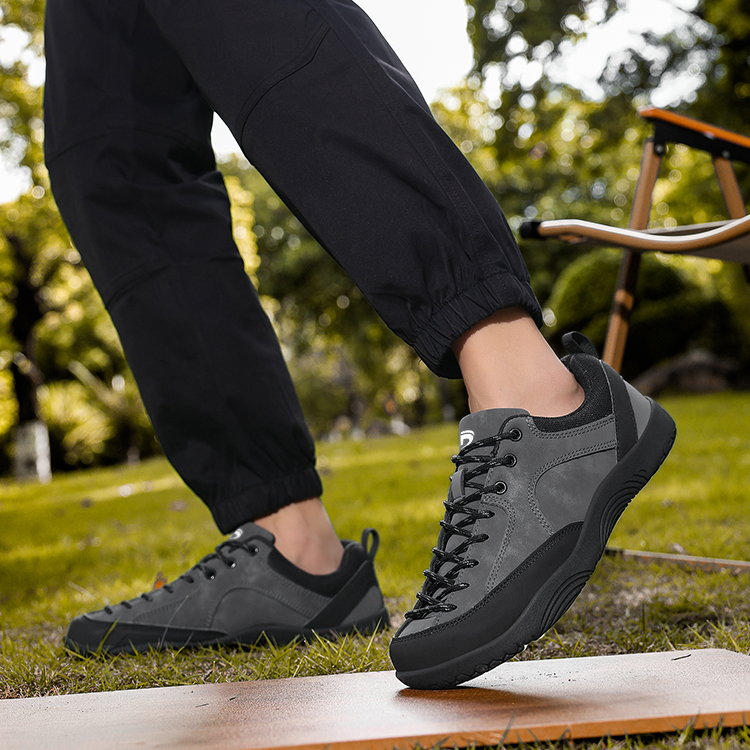 Dannto Veld I - Men's and Women's Wide Toe Box Barefoot Shoes gray shown being worn while walking outdoors