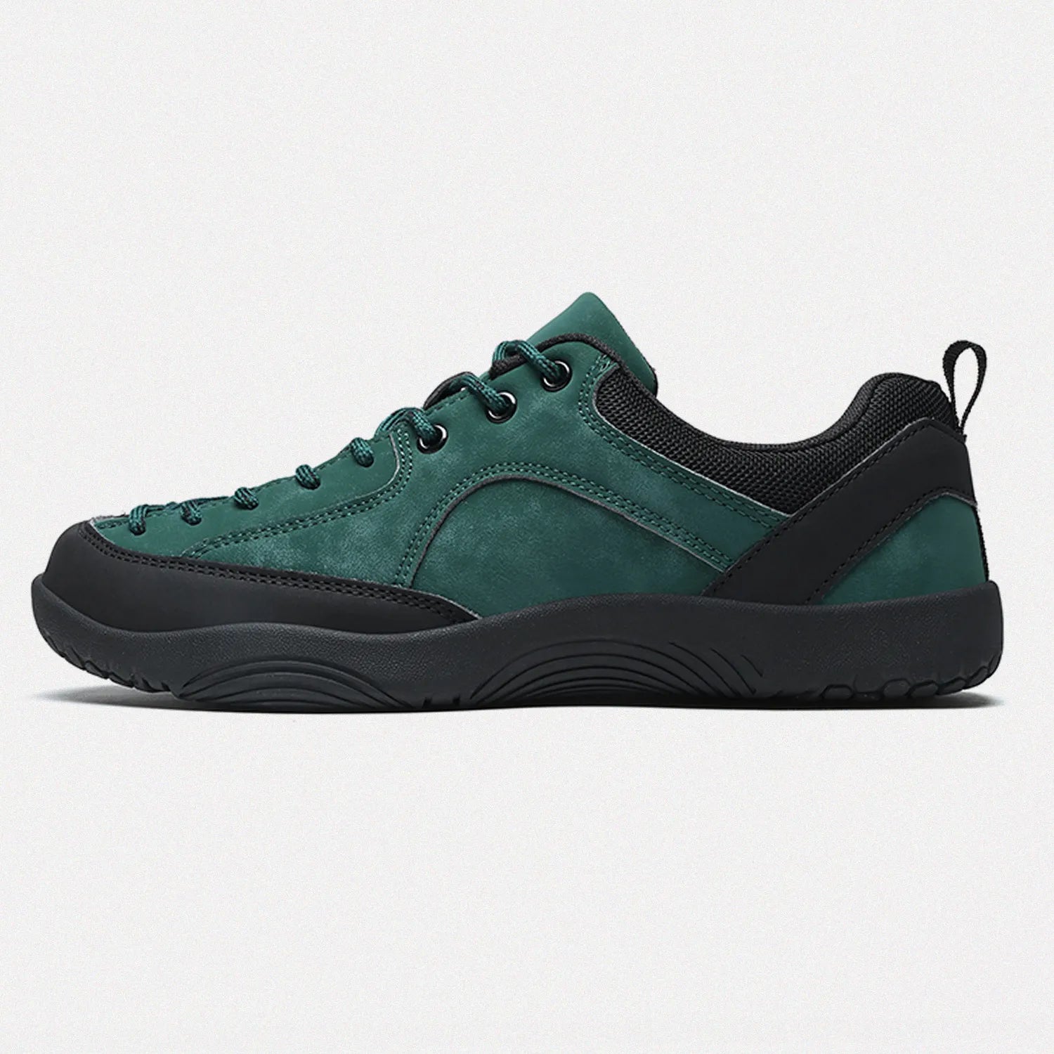 Dannto men's green wide toe outdoor sneakers shown from the side