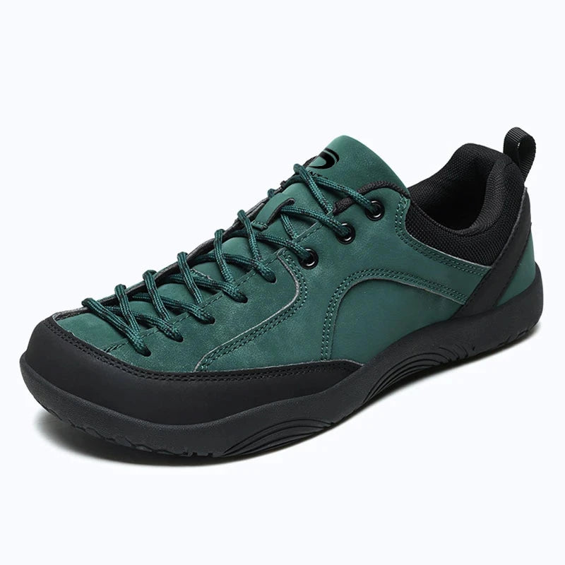 Dannto Veld I - Men's and Women's Wide Toe Box Barefoot Shoes green shown from a three quarter view