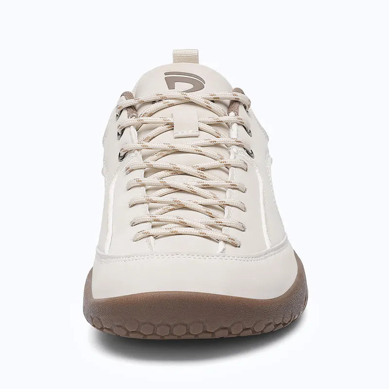 Dannto Veld I - 3E wide toe box barefoot shoes beige shown from the front