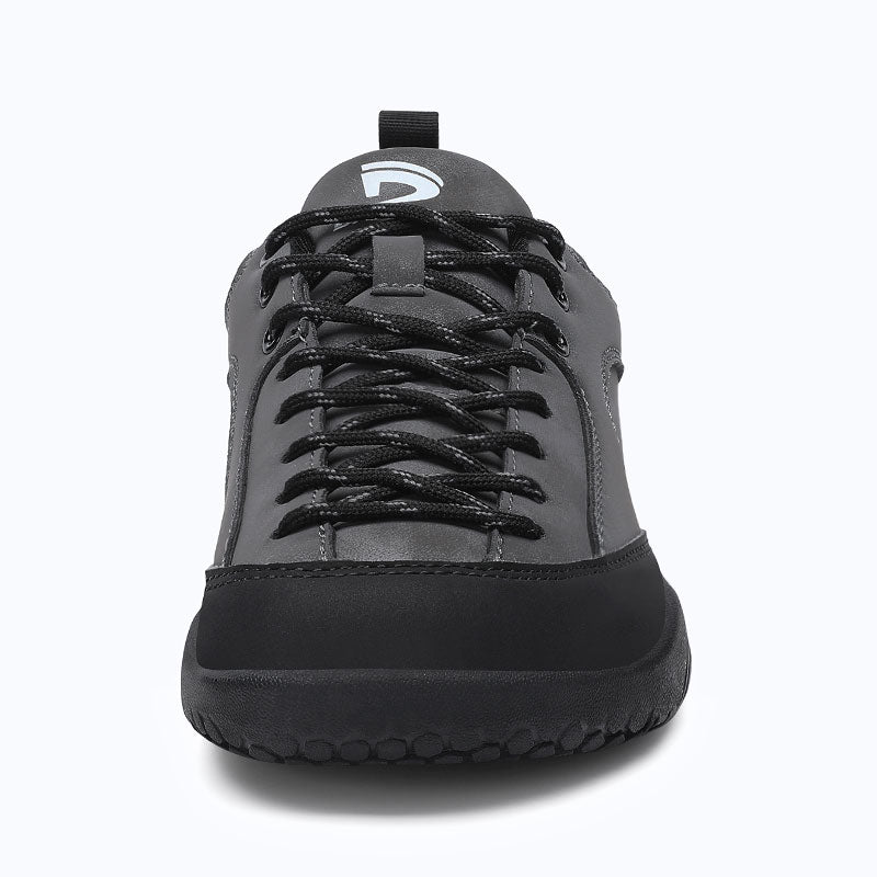 Dannto Veld I - 3E wide toe box barefoot shoes gray shown from the front