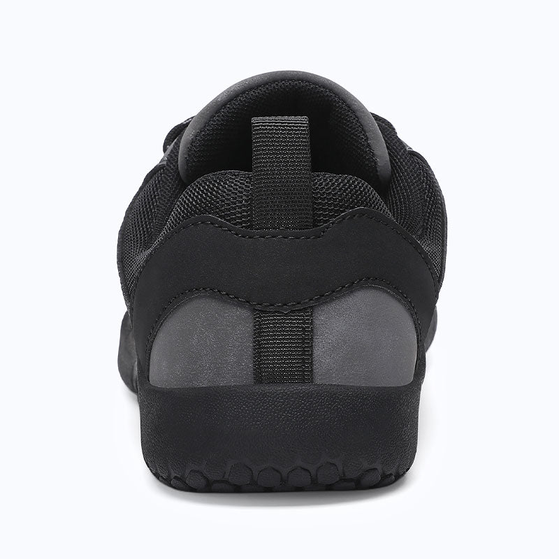 Dannto Veld I - 3E wide toe box barefoot shoes gray shown from the back