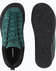 Dannto Veld I - 3E wide toe box barefoot shoes green shown from the top and bottom