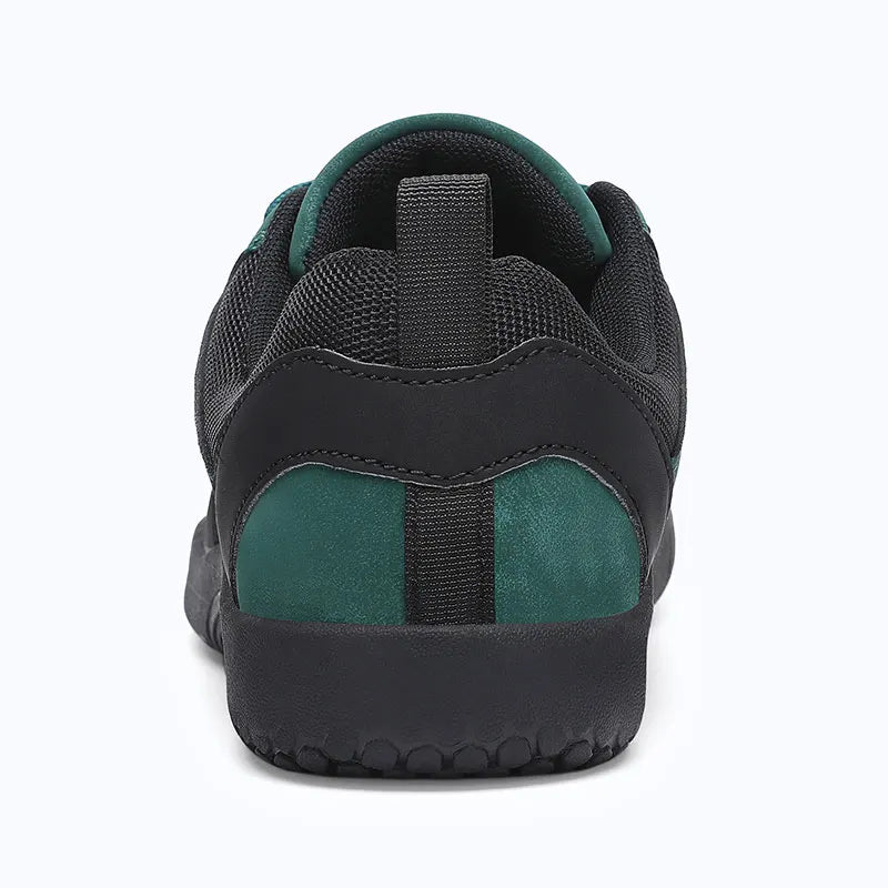 Dannto Veld I - 3E wide toe box barefoot shoes green shown from the back