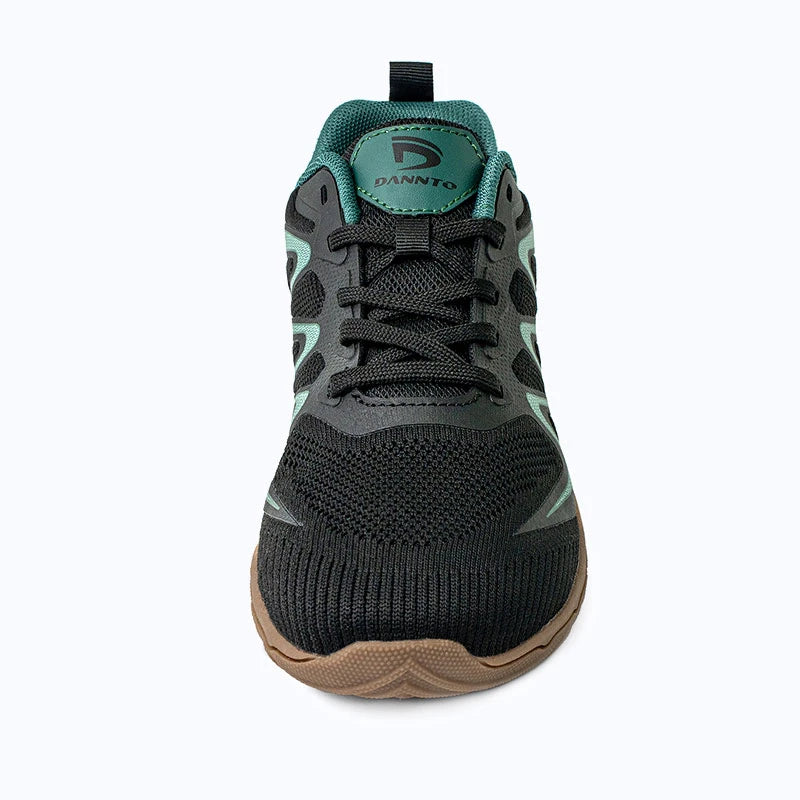 Gliss II - black wide toe box barefoot shoes for women shown from the front