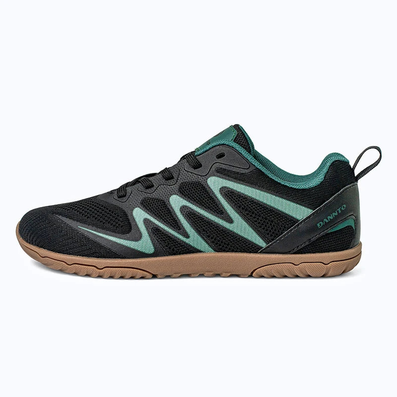 Gliss II - black wide toe box barefoot shoes for women shown from the side
