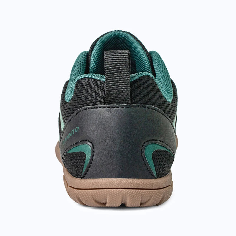 Gliss II - black wide toe box barefoot shoes for women shown from the back