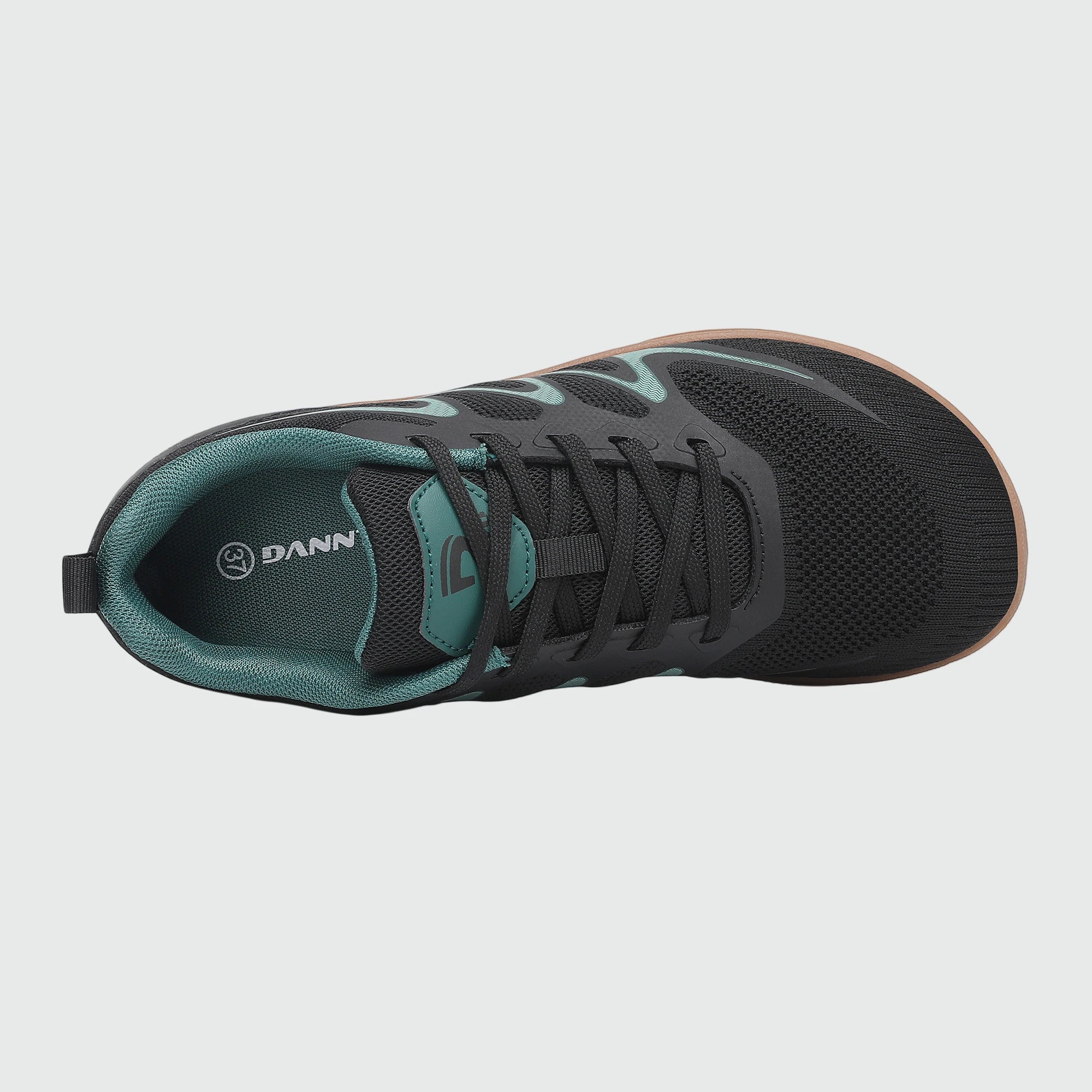 Gliss II - black wide toe box barefoot shoes for women shown from the top