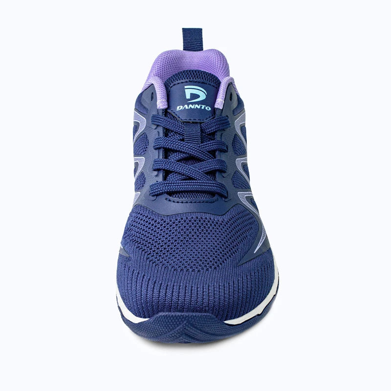 Gliss II - blue wide toe box barefoot shoes for women shown from the front
