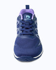 Gliss II - blue wide toe box barefoot shoes for women shown from the front