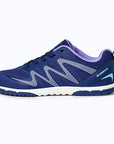 Gliss II - blue wide toe box barefoot shoes for women shown from the side