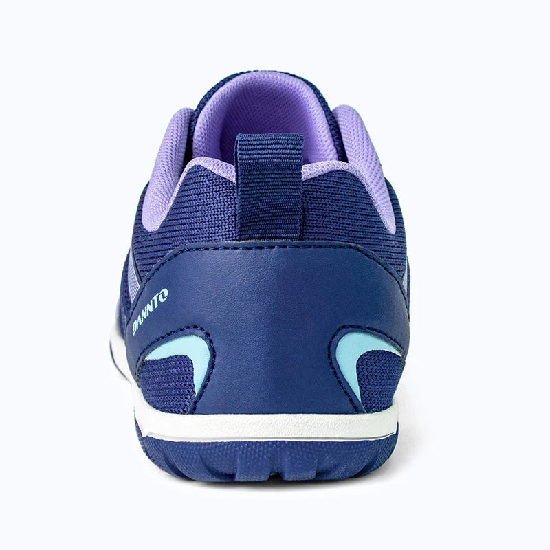 Gliss II - blue wide toe box barefoot shoes for women shown from the back