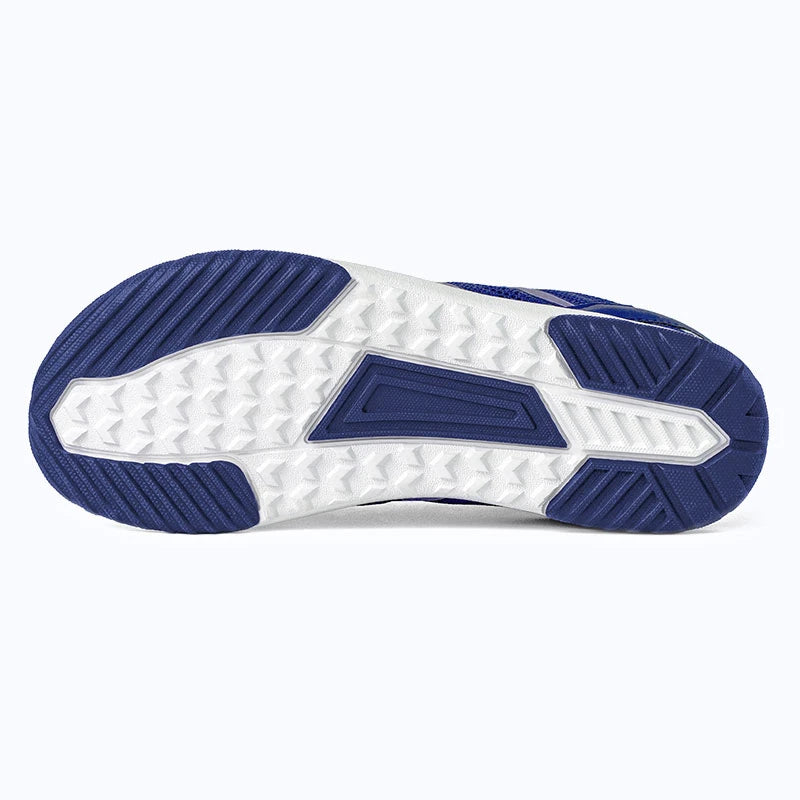 Gliss II - blue wide toe box barefoot shoes for women shown from the bottom