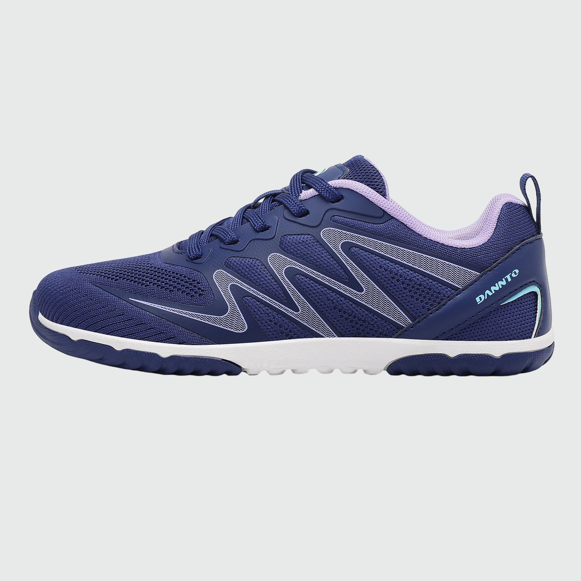 Gliss II - blue wide toe box barefoot shoes for women shown from the side