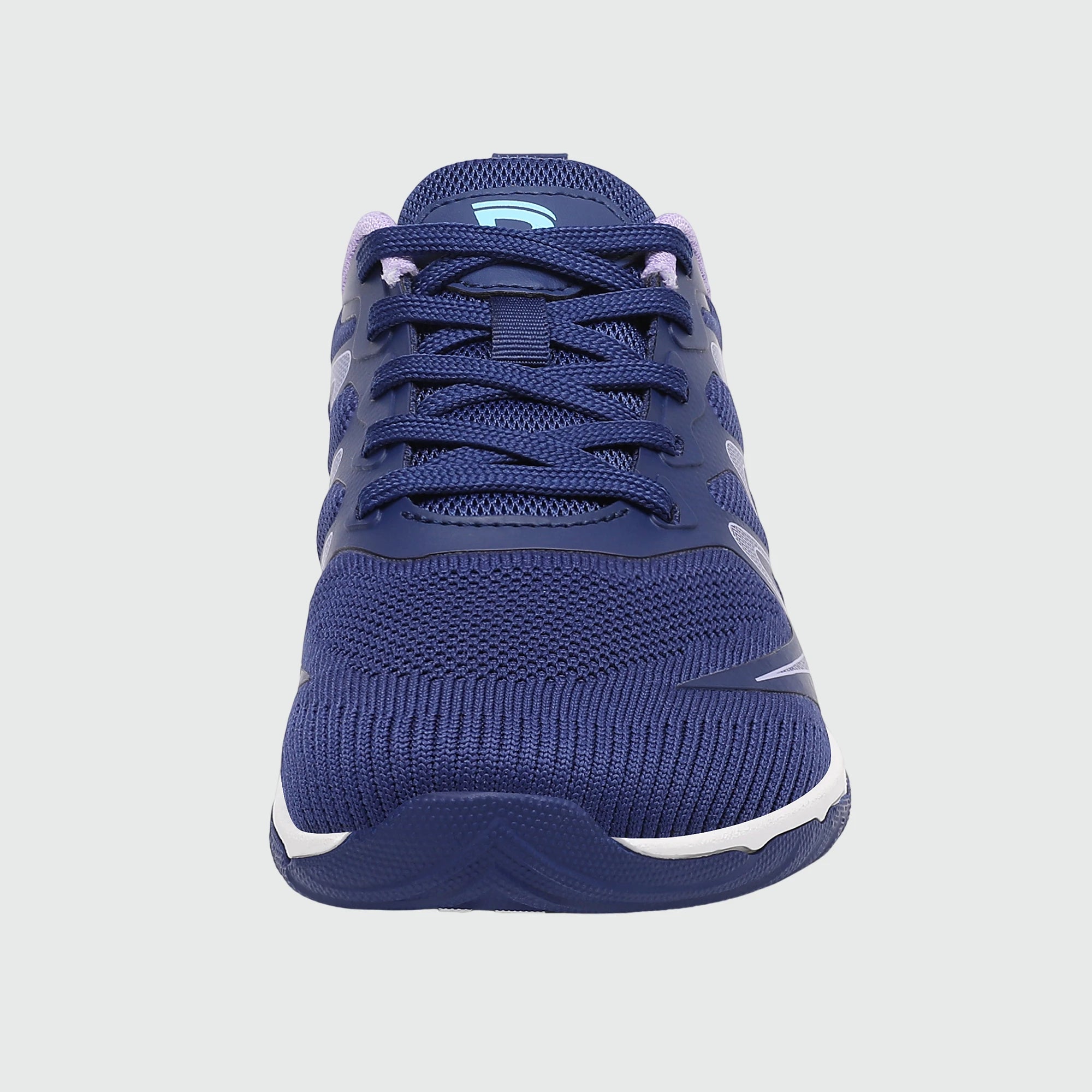 Gliss II - blue wide toe box barefoot shoes for women shown from the front