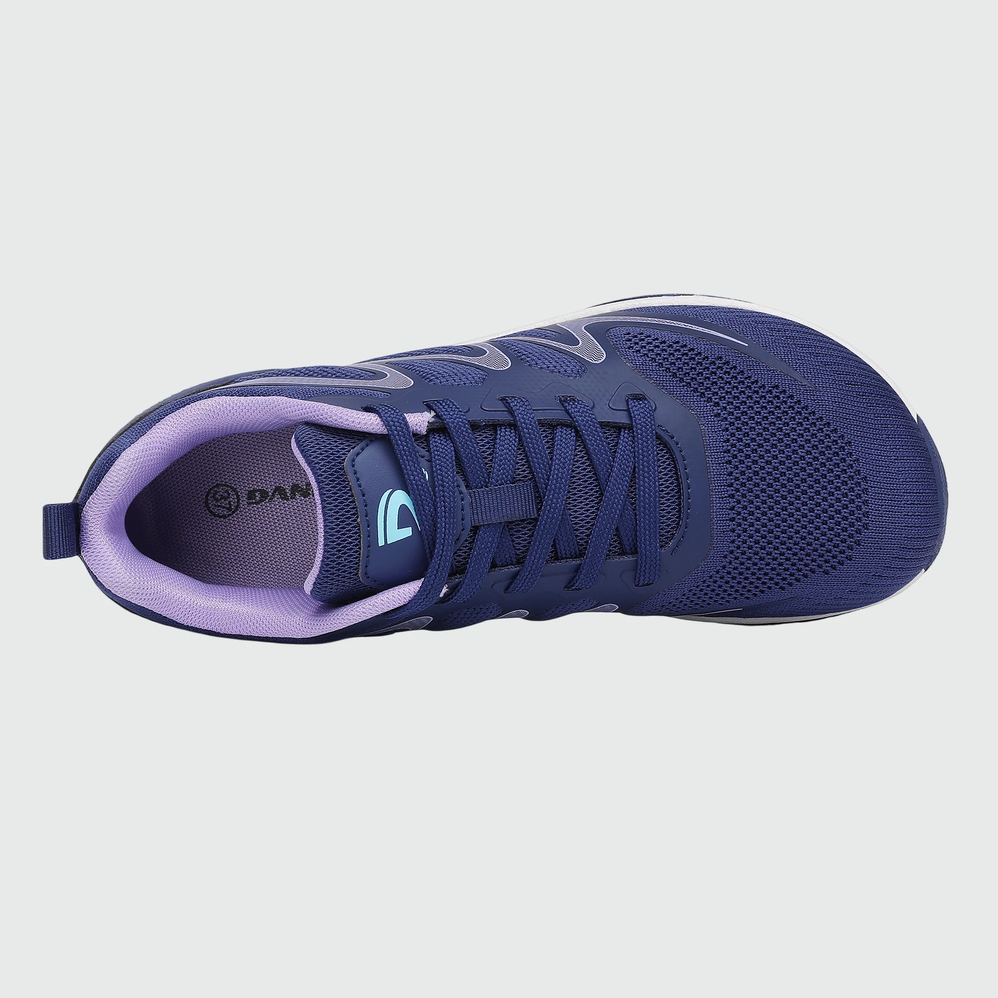 Gliss II - blue wide toe box barefoot shoes for women shown from the top