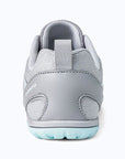 Gliss II - gray wide toe box barefoot shoes for women shown from the back