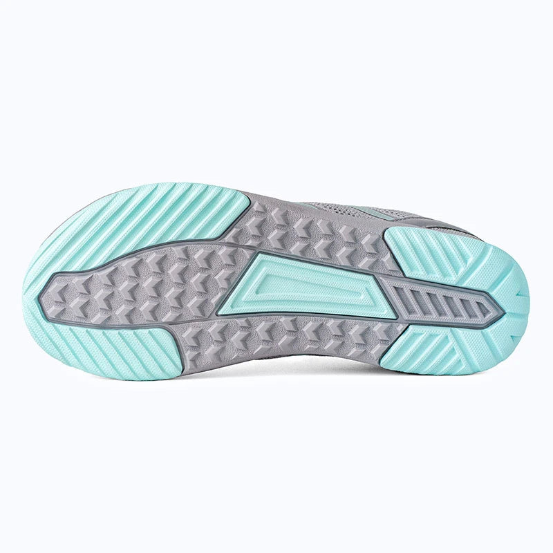 Gliss II - gray wide toe box barefoot shoes for women shown from the bottom