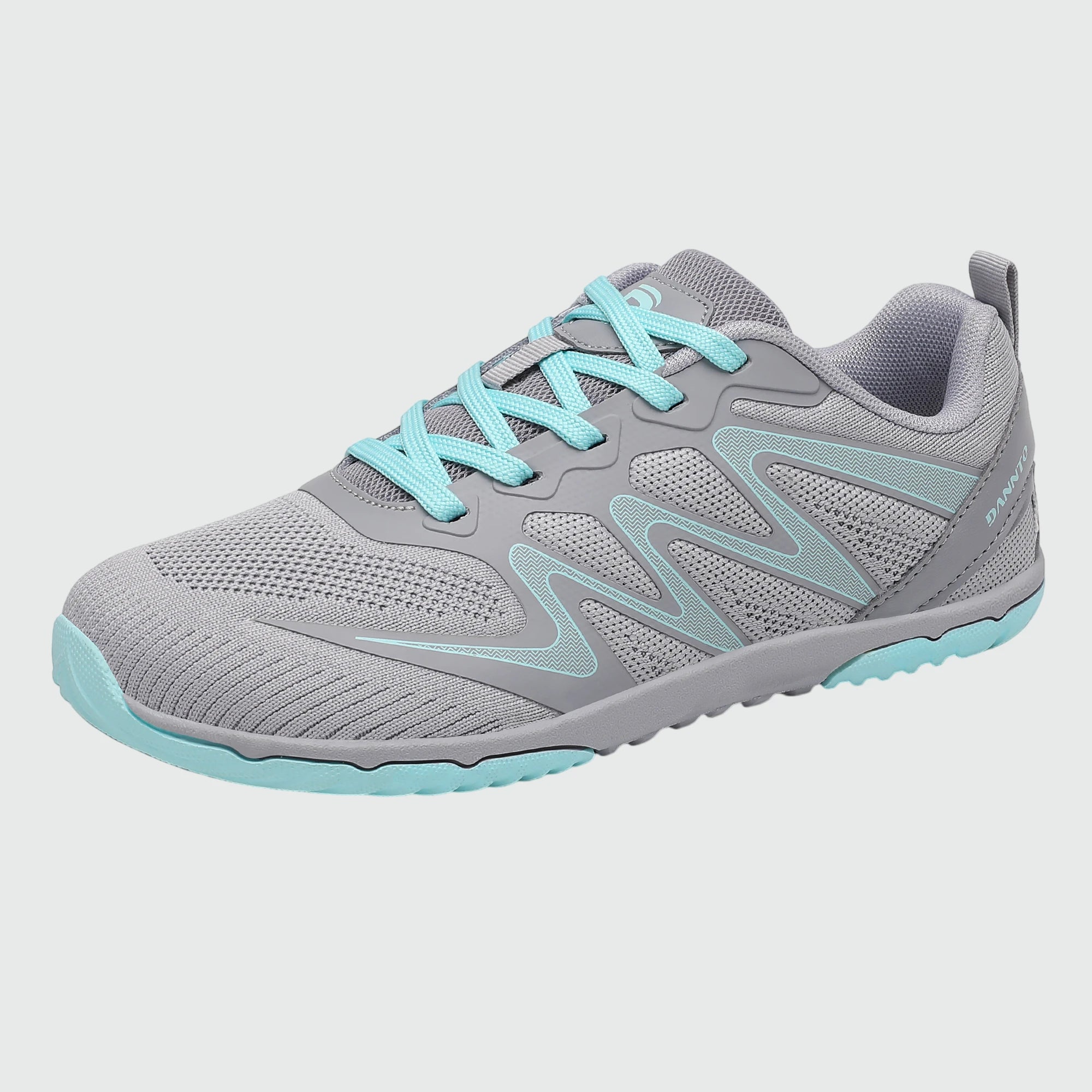 Gliss II - gray wide toe box barefoot shoes for women shown from a three quarter view