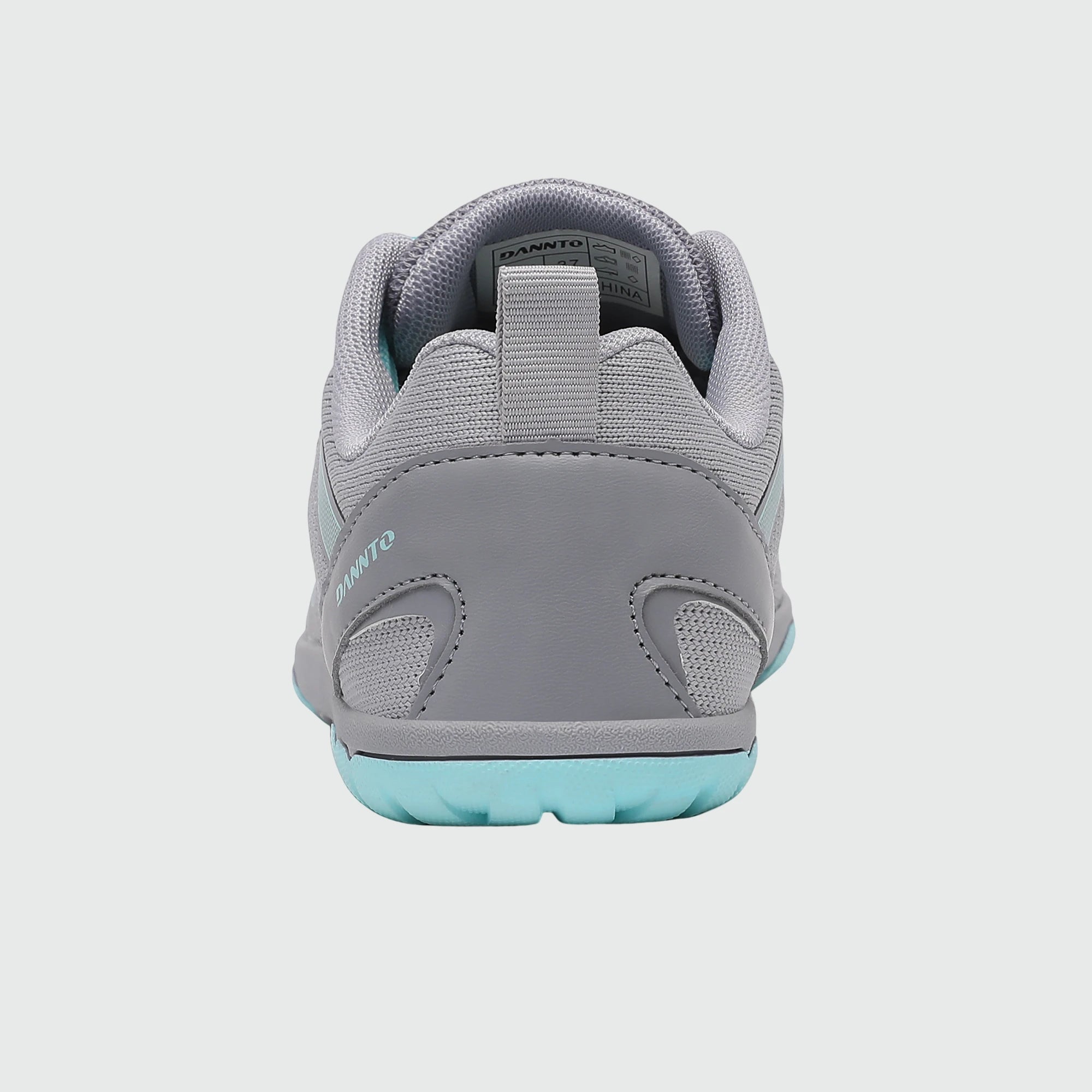 Gliss II - gray wide toe box barefoot shoes for women shown from the back