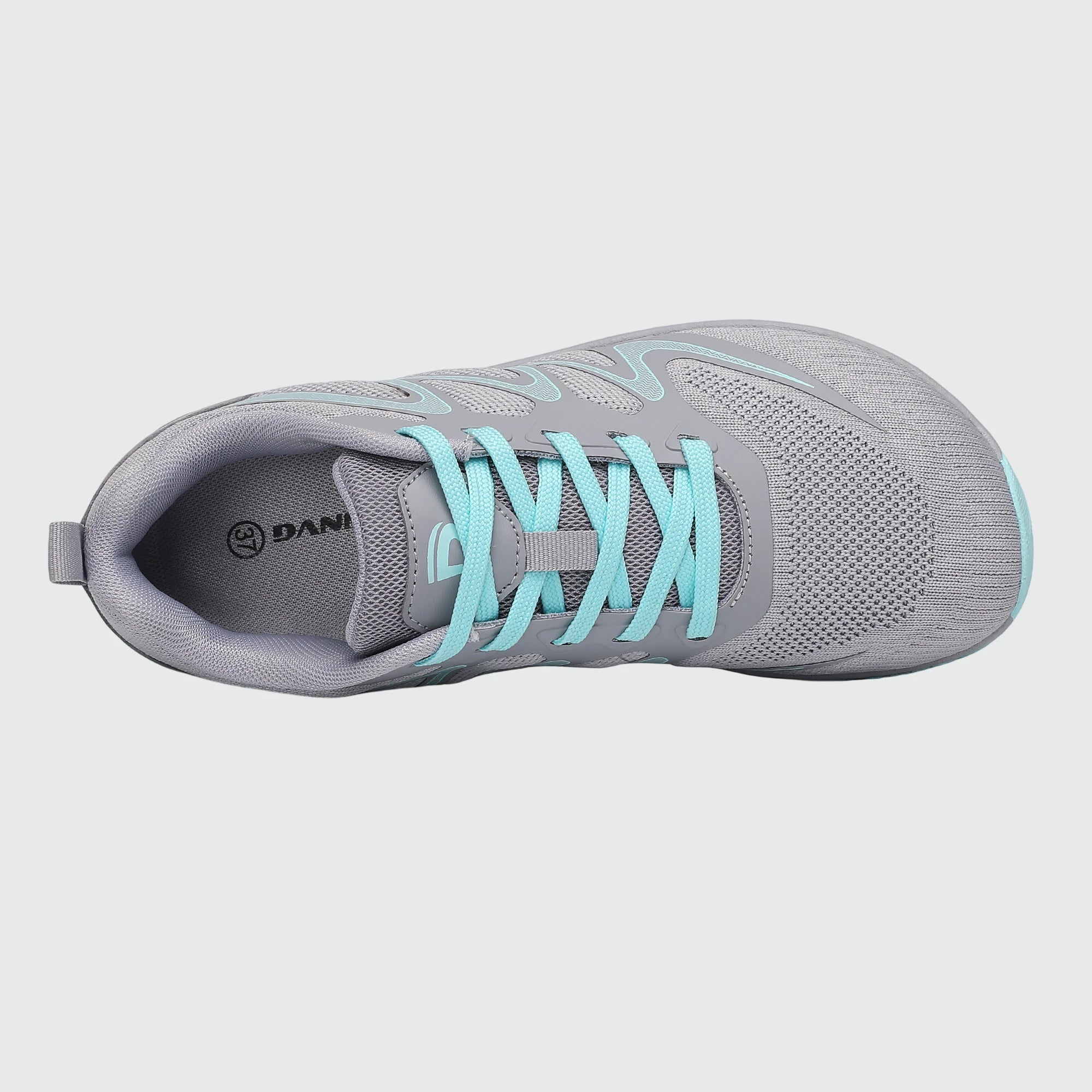 Gliss II - gray wide toe box barefoot shoes for women shown from the top