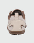 Gliss II - khaki wide toe box barefoot shoes for women shown from the back