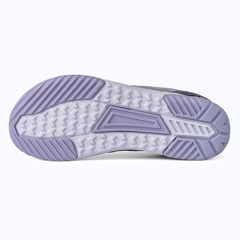 Gliss II - purple wide toe box barefoot shoes for women shown from the bottom
