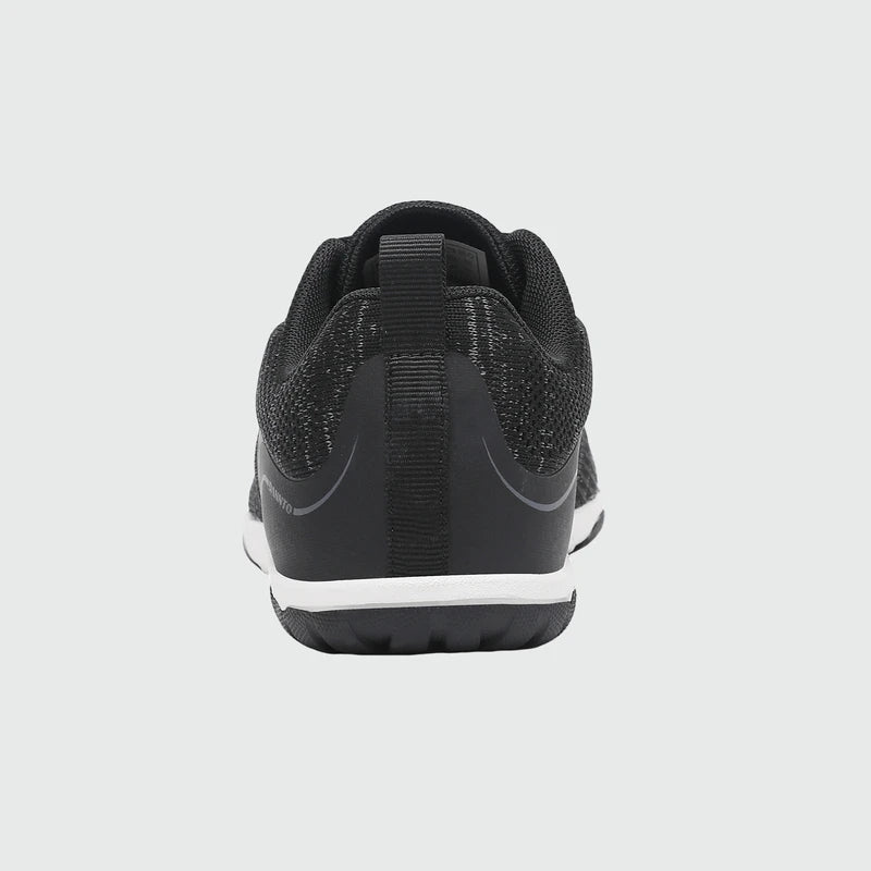 Gliss II Pro - black wide toe box barefoot shoes for women shown from the back