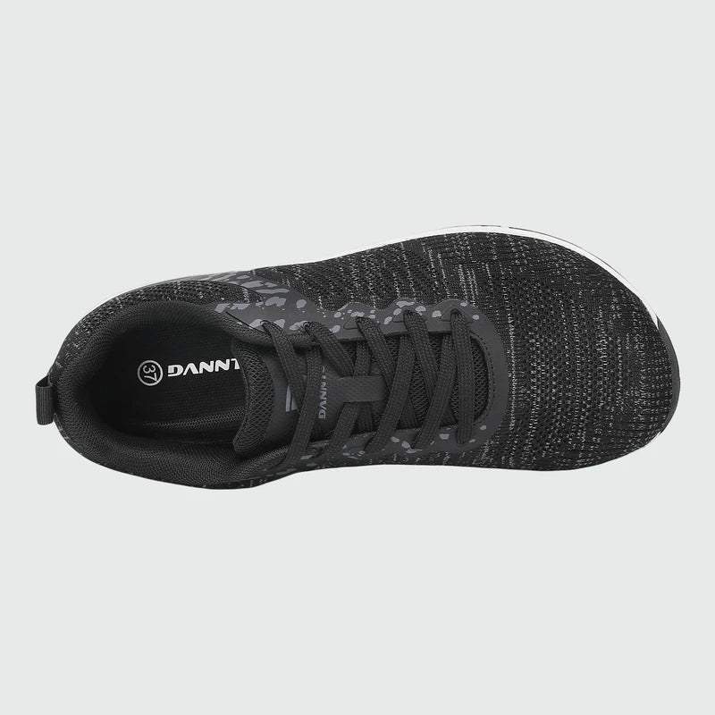 Gliss II Pro - black wide toe box barefoot shoes for women shown from the top